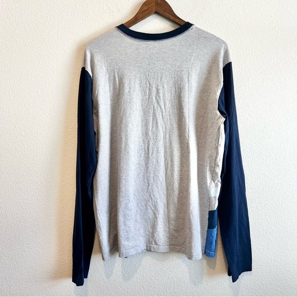 Disney Store Mickey Mouse Long Sleeve Henley Shirt XL Blue Gray Graphic Tee - Picture 9 of 9